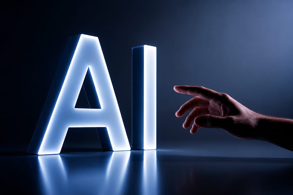 AI-run companies concept illustration with artificial intelligence technology